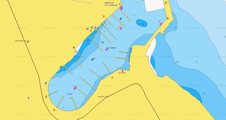 To open Navionics chart of Palermo harbor