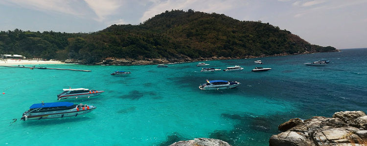 Yacht anchorage in Racha Yai Bay