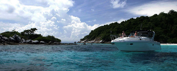 Yacht anchorage at the east coast of Racha Noi