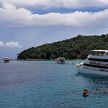 Yacht anchorage at the east coast of Racha Noi Island in Banana Bay