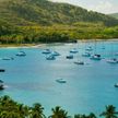 Yacht mooring on buoys and anchors in Britannia Bay