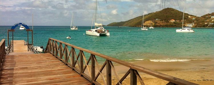 Yacht moorings in Charlestown Bay