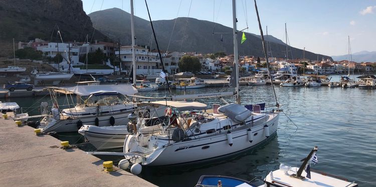 Yachts in the Monemvasia marina