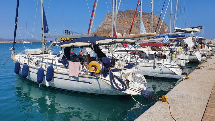 Yachts in the Monemvasia marina