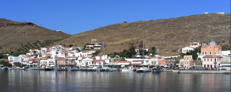 Yacht mooring at the Korissia waterfront