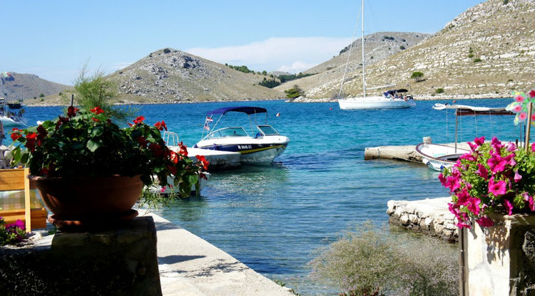 Yachts in Tomasevac Bay