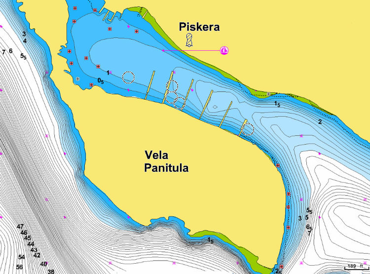 To open Navionics chart of yacht marina ACI Piskera