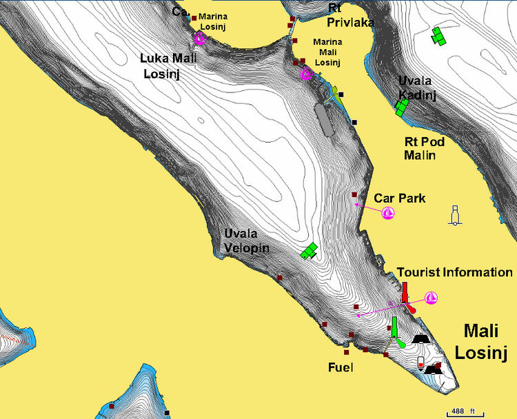 To open Navionics chart of Yacht Marina Losinj