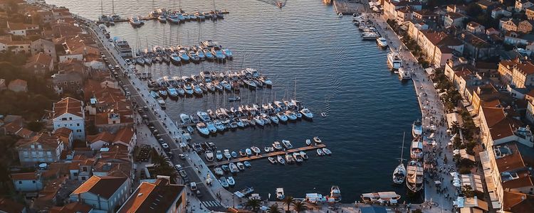 Yacht mooring in Mali Losinj harbor