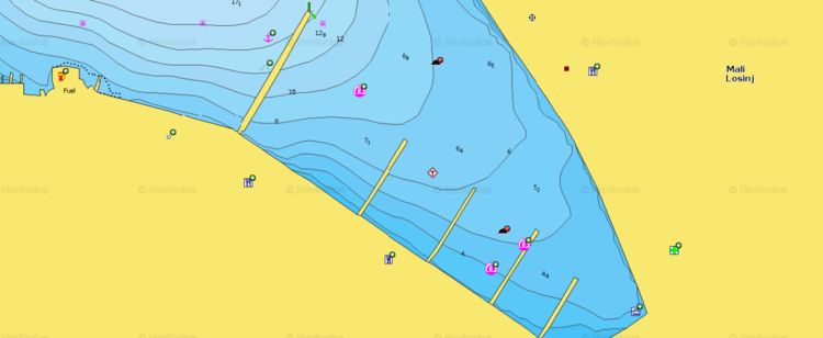 Yacht mooring in Mali Losinj harbor