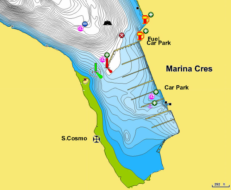 Yacht mooring in ACI Marina Cres