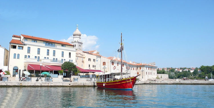 Yachts at the northern waterfront in Krk