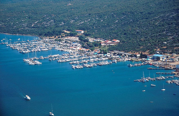 Yacht marina Punat in Puntarska Draga Bay on Krk Island