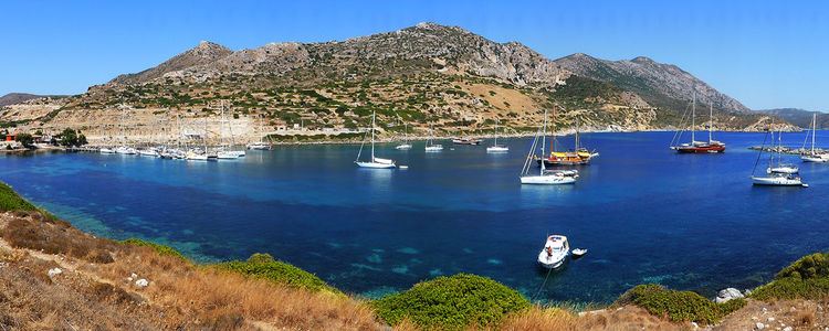 Yachts mooring in Knidos