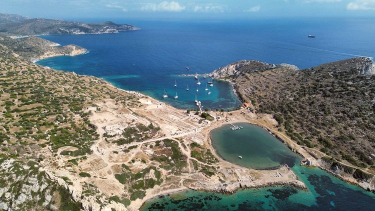 Yachts mooring in Knidos