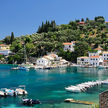 Yacht moorings in the port of Longos