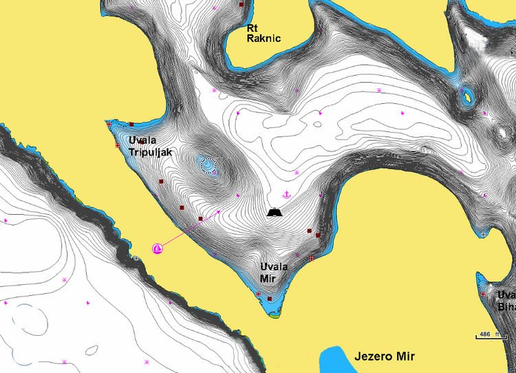 Yacht moorings in Mir and Tripuljak bays