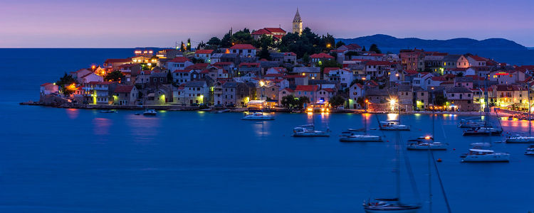 Yacht moorings in Primosten Bay