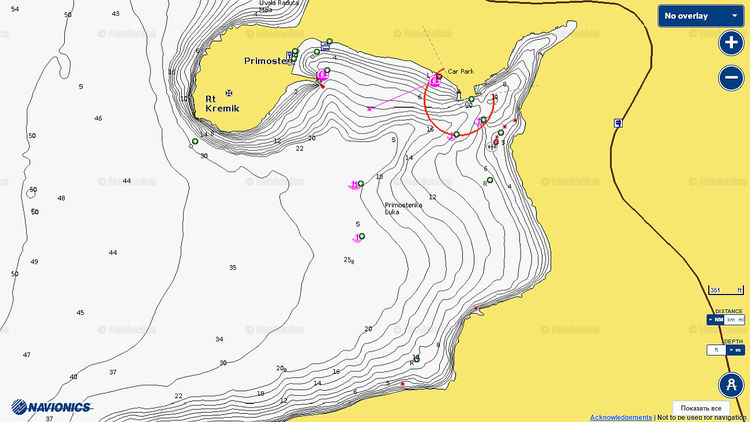 Yacht moorings in Primosten Bay