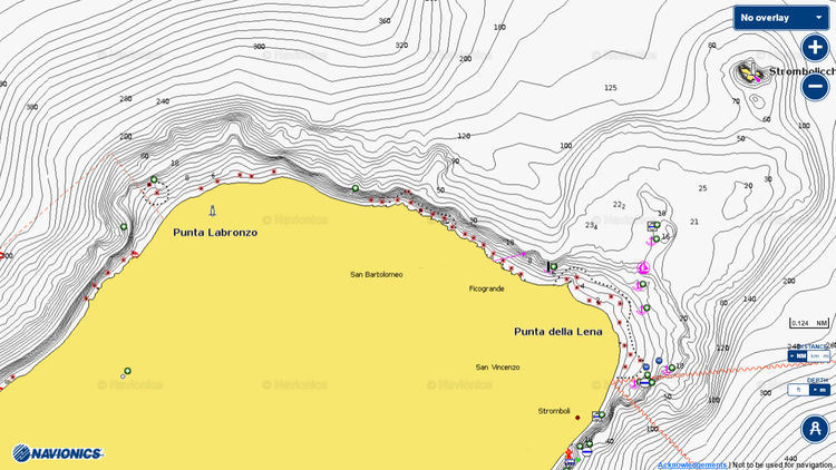 Yacht anchorages near Stromboli Island