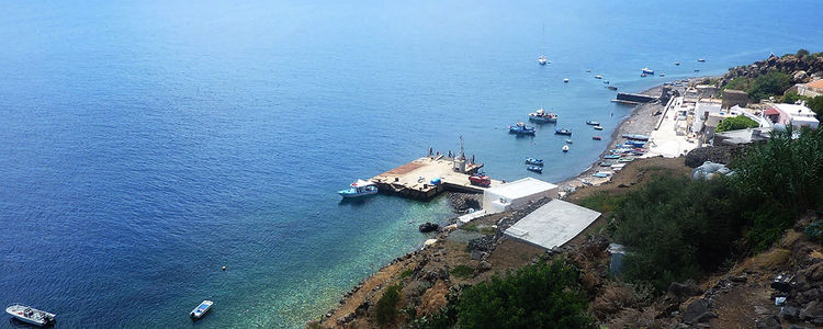 Yacht mooring in Alicudi Porto