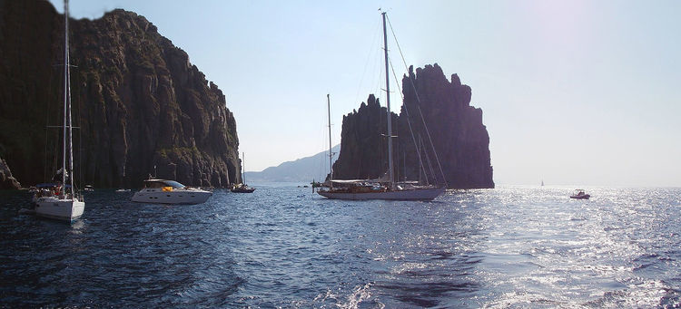 Yacht anchorage off Basiluzzo Island