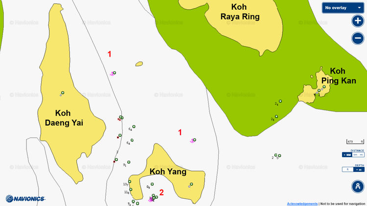 To open Navionics map of anchorages near James Bond Island