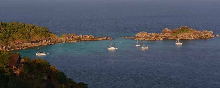 Yachts in the north of Miang Island in the Similan Archipelago