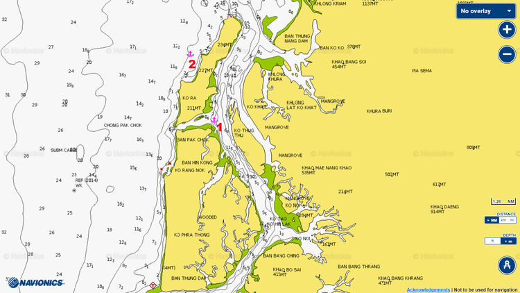 Anchorages at Ra and Pra Tong Islands