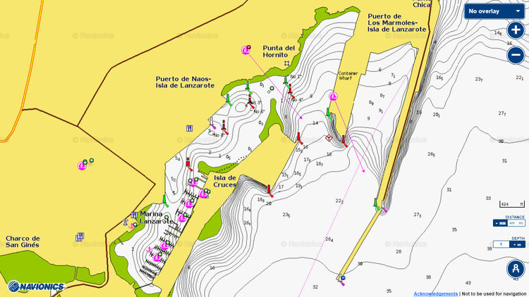 To open Navionics chart of Yacht Marina Lanzarote