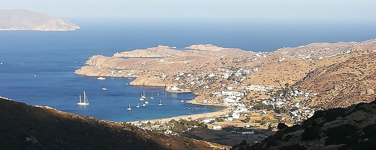 Yacht anchorage in the Manganari bay 