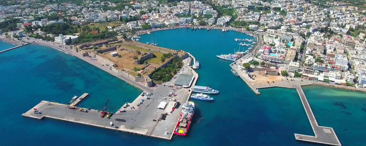 Yacht mooring in Kos harbor