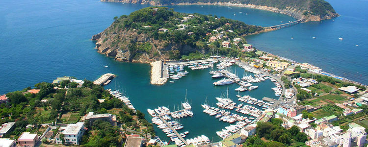 Yacht moorings in Chiaiolella marina