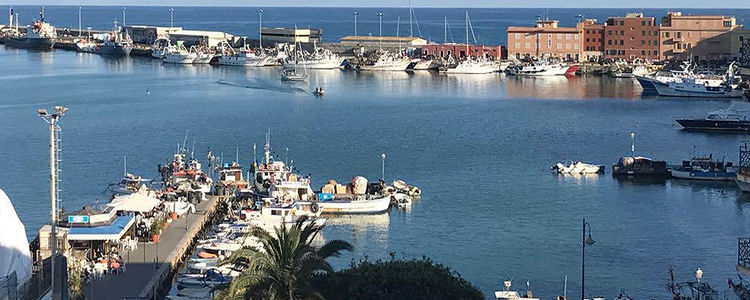 Yachts in Anzio fishport