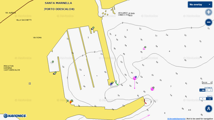 To open Navionics chart of Yacht Marina di Santa Marinella