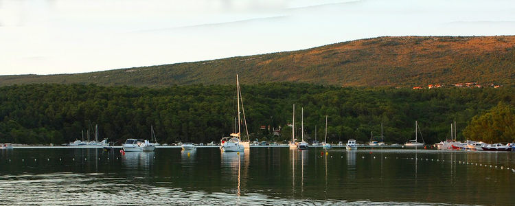 Yacht moorings in Tunarica Bay of Rasha Gulf.