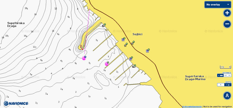 To open Navionics chart of Yacht Marina Supetarska Draga