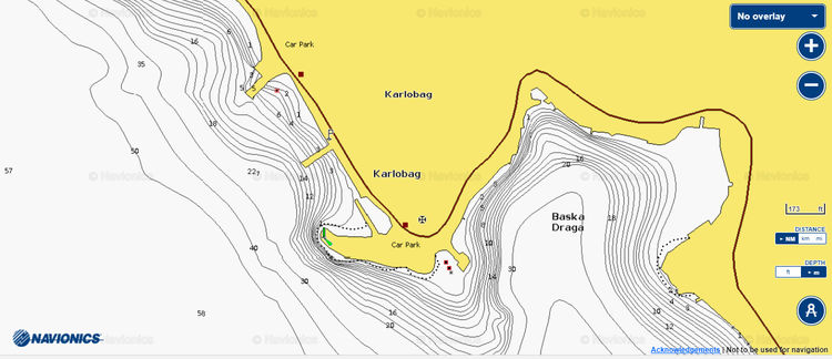 Yacht mooring in Karlobag