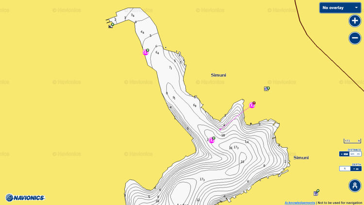 To open Navionics chart of yacht mooring in Simuni Yacht Marina