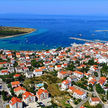 Yacht moorings in Novalja Bay