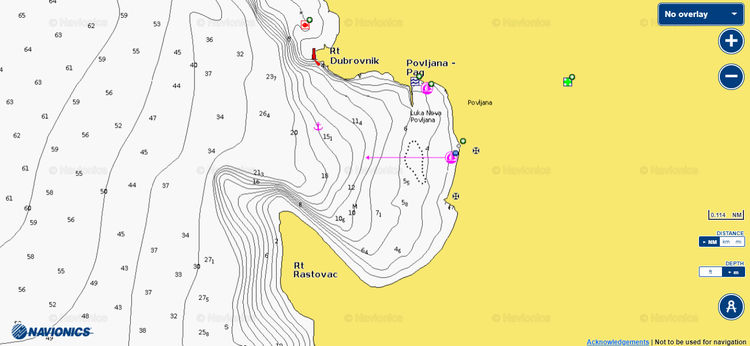 Yacht moorings in Nova Povljana Bay