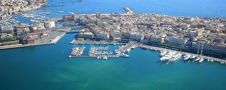 Yacht moorings in Syracuse. Sicily