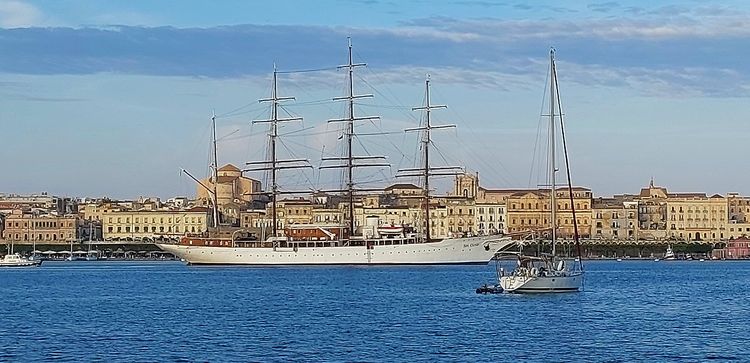 Yacht anchorage in Syracuse. Sicily