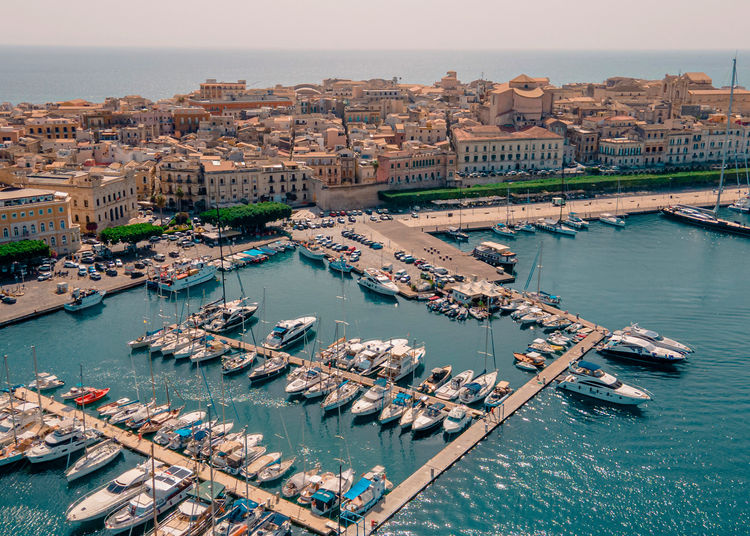 Yacht moorings in Marina Yachting Siracusa. Sicily