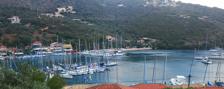 Yacht moorings in Syvota