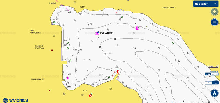 Yacht mooring in Fiskardo