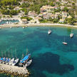 Yachts moorings in fishport Kastos