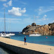 Yacht mooring on buoys in Cala Spalmatore