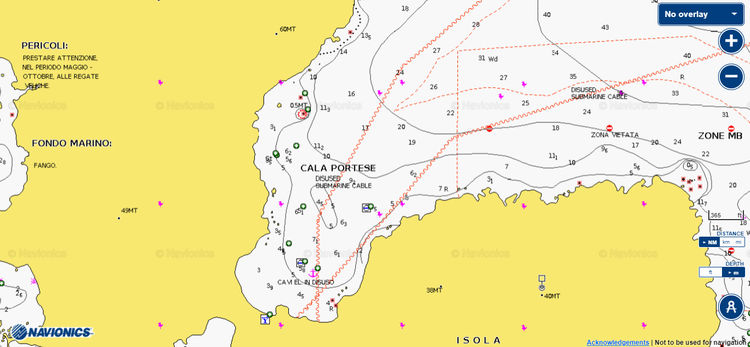 Yacht anchorage at Cala Portese off Caprera Island