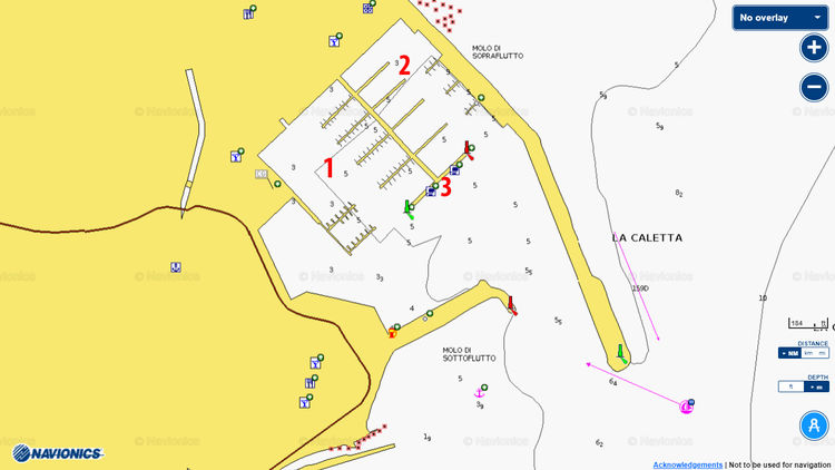 To open Navionics chart of Caletta Yacht Marina